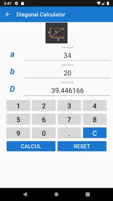 Pythagorean theorem calculator android App screenshot 0