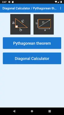 Pythagorean theorem calculator android App screenshot 2